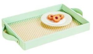 Light Green Leather Serving Tray