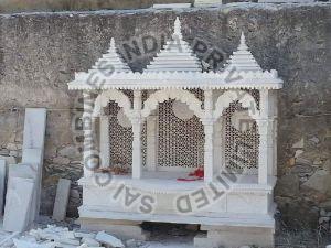 Rectangle White Carved Marble temple