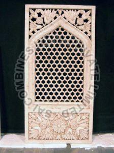 Red Sandstone Carved Jali