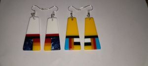 resin inlay earrings