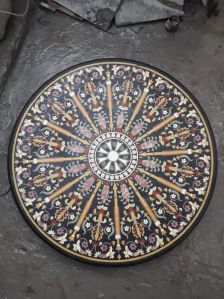 Multicolor Inlay Work Marble Table Top