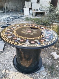 Designer Marble Inlay Table Top With Stand