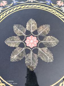 Fancy Marble Inlay Table Top with Stand