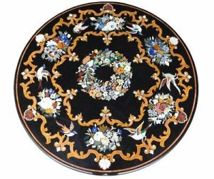 Multicolor Inlay Work Marble Table Top
