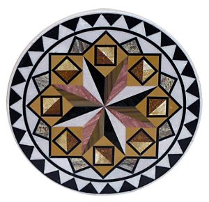 Multicolor Inlay Work Marble Table Top