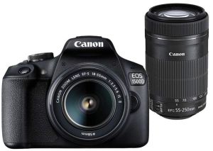 Canon EOS 1500D 24.1MP Digital SLR Camera (Black) with 18-55 and 55-250mm is II Lens