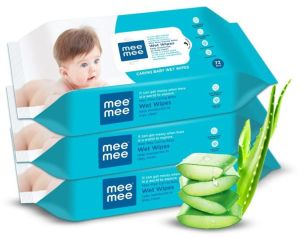 Mee Mee Baby Gentle Wet Wipes with Aloe Vera extracts, 72 counts, Pack of 3