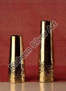Hammered Brass Flower Vase Holder
