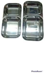 Stainless Steel 2 in 1 Compartment Dinner Plate
