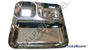 Stainless Steel 3 in 1 Compartment Dinner Plate