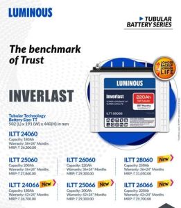 Luminous Tall Tubular Battery