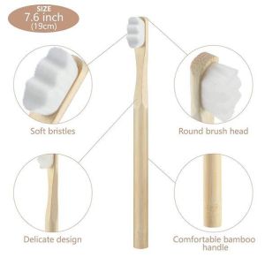 Bamboo Round Handle Nano Toothbrush
