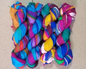Printed Sari Silk Chiffon Ribbons In 100 Gram Skeins at Rs 1/piece, Silk  Ribbon in Mumbai