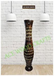 Antique Wooden Flower Vase