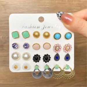 Floral Stud Earrings Set