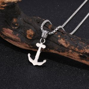Silver Anchor Design Pendant Necklace