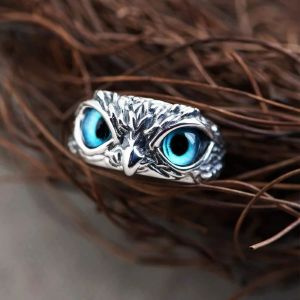 Silver Owl Eye Ring