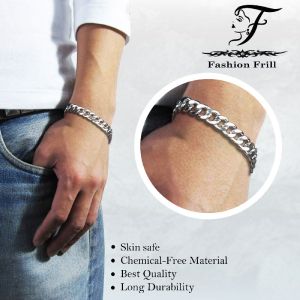 Silver Plated Stainless Steel Chain Bracelet