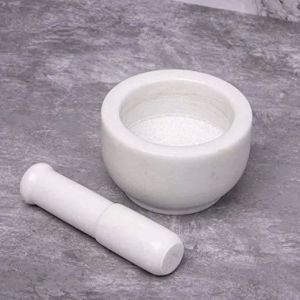 4 Inch White Marble Mortar and Pestle