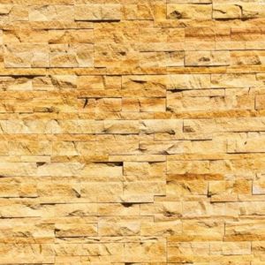 Gold Teak Panel Khatu Stone Wall Cladding