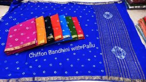 banarasi poly bandhej saree