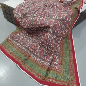 Bagru Hand Block Red Printed Quilt