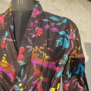 Flower and Bird Print Women Kimono