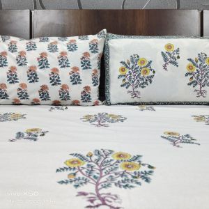 Indian Cotton Block Print Bed Sheet