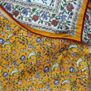 Indian Reversible Yellow Quilt