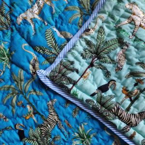 Jungle Print Kantha Baby Quilt