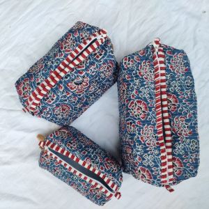 Printed Cotton Waterproof Toiletry Bag