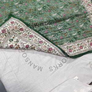 Twin Size Indian Block Print Quilt