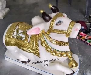 Marble Nandi Statue