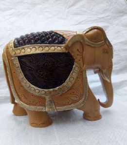 Wooden Antique Carved Elephant Statue