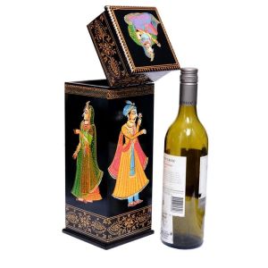 Wooden Hand Painted Wine Box