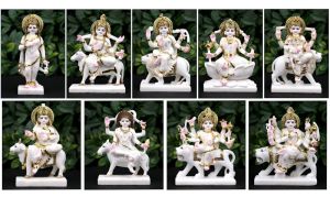 Marble Navdurga Statue