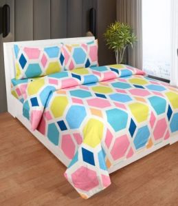 Glace Cotton Printed Double Bed Sheet