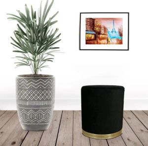 Julpic Black Gold Puff Stool