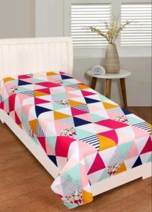 Poly Cotton Single Abstract Print Bed Sheet