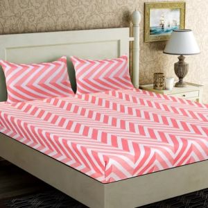 Striped Glace Cotton Double Bed Sheet