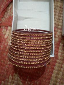 Maroon Jarkan Stone Bangles