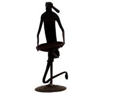 Wrought Iron Sitting Madin Candle Stand