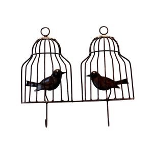 Wrought Iron Twin Bird Cage Cloth Hanger