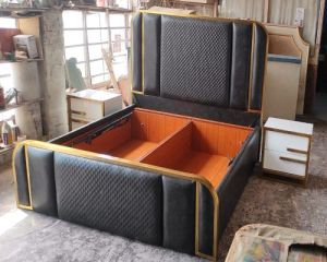 Wing back box storage double Bed
