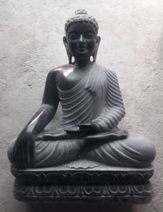 Black Marble Buddha Statue