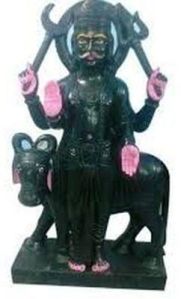 Black Marble Shani Dev Statue