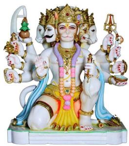 Marble Panchmukhi Hanuman Statue