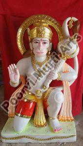 27 Inch White Marble Hanuman Statue
