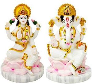 Marble Laxmi Ganesh Statue