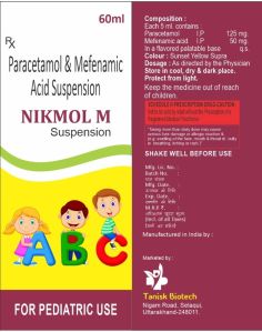 Mefenamic Acid 50mg, Paracetamol 125mg Suspension